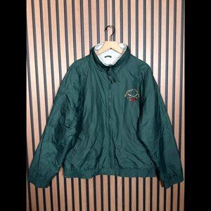 Vintage Acadia Marthas Vineyard Jacket Large Mens Green 100% Nylon Windbreaker